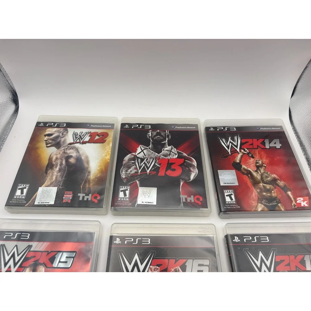 WWE '12 & '13 + WWE 2K14 2K15 2K16 2K17 PS3 6 Game Wrestling Bundle Lot CIB
